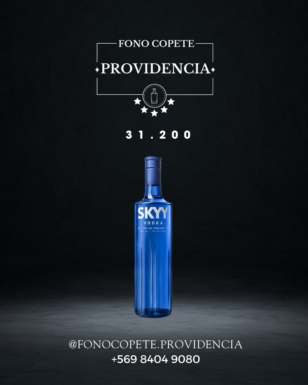 Vodka Skyy azul