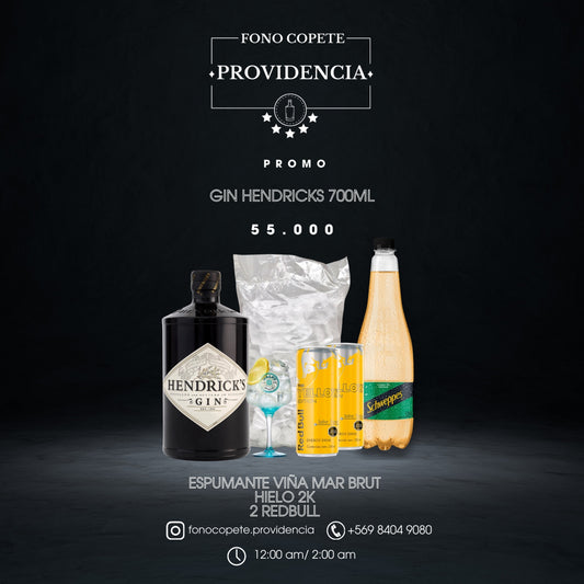 Promo Gin Hendricks 700ML + 2 energeticas