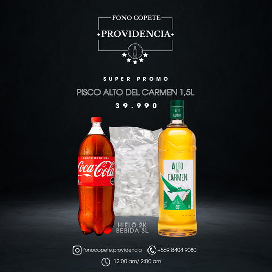 Promo Pisco Alto del Carmen 1.5L