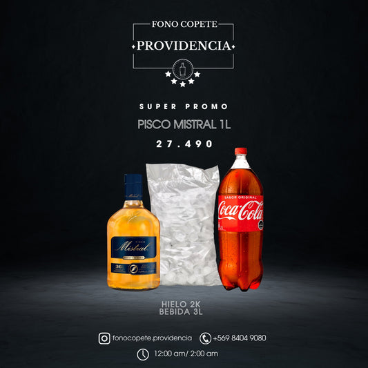 Promo Pisco Mistral 35º  1L