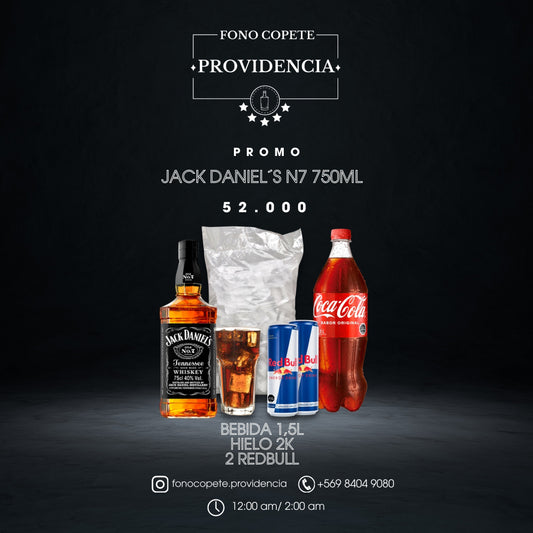 Promo Jack Daniels 750ml + Red Bull